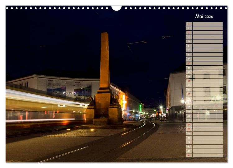 Produktbild: KARLSRUHE F&Uuml;R NACHTSCHW&Auml;RMER (Wandkalender 2026 DIN A3 quer), CALVENDO Monatskalender