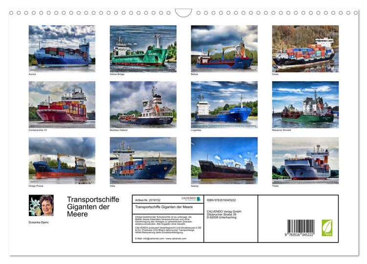 Produktbild: Transportschiffe Giganten der Meere (Wandkalender 2026 DIN A3 quer), CALVENDO Monatskalender