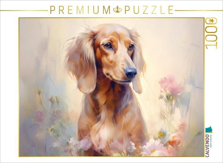 Produktbild: CALVENDO Puzzle S&uuml;&szlig;er Langhaardackel | 1000 Teile Lege-Gr&ouml;&szlig;e 64x48cm Foto-Puzzle f&uuml;r gl&uuml;ckliche Stunden