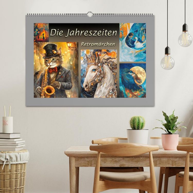 Produktbild: Die Jahreszeiten. Retrom&auml;rchen (Wandkalender 2026 DIN A2 quer), CALVENDO Monatskalender