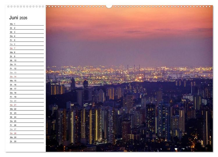 Produktbild: Singapur Stadt der Skylines (Wandkalender 2026 DIN A2 quer), CALVENDO Monatskalender