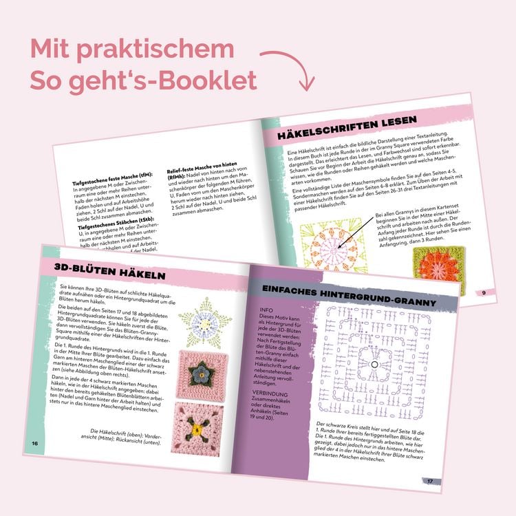 Produktbild: Granny Square Blumen H&auml;kel-Karten (Deutsche Ausgabe)