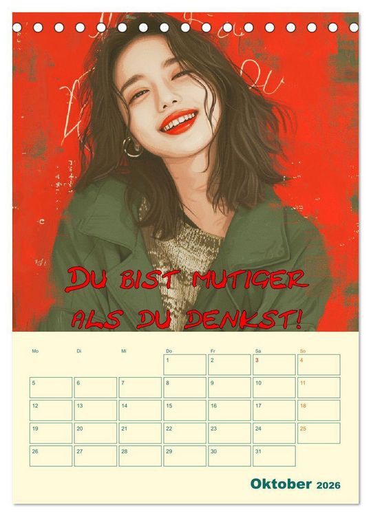 Produktbild: Liebe das Leben! Mit Affirmationen gl&uuml;cklich durch das Jahr! (Tischkalender 2026 DIN A5 hoch), CALVENDO Monatskalender