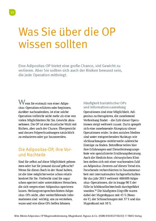 Produktbild: Meine Adipositas-OP. Magenverkleinerung, Magenband, Bypass & Co.