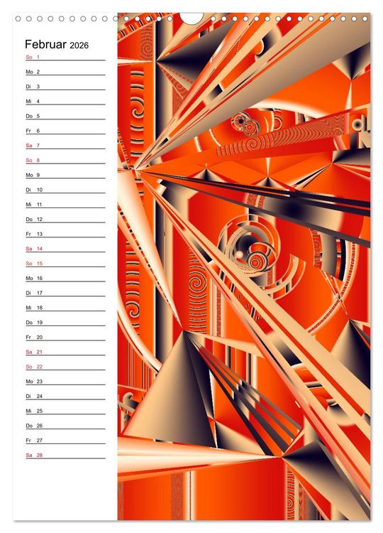 Produktbild: Geometrische Raumeindr&uuml;cke Planer (Wandkalender 2026 DIN A3 hoch), CALVENDO Monatskalender