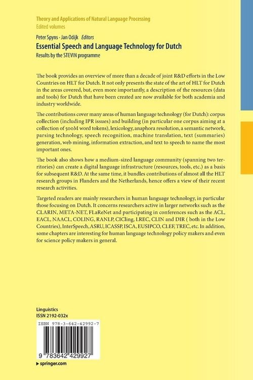 Produktbild: Essential Speech and Language Technology for Dutch