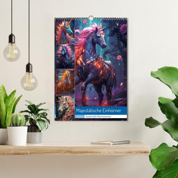 Produktbild: Majest&auml;tische Einh&ouml;rner (Wandkalender 2026 DIN A3 hoch), CALVENDO Monatskalender