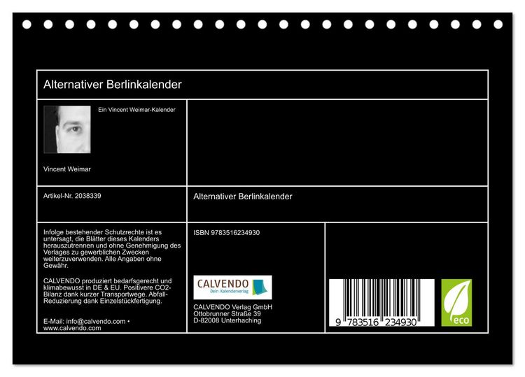 Produktbild: Alternativer Berlinkalender (Tischkalender 2026 DIN A5 quer), CALVENDO Monatskalender
