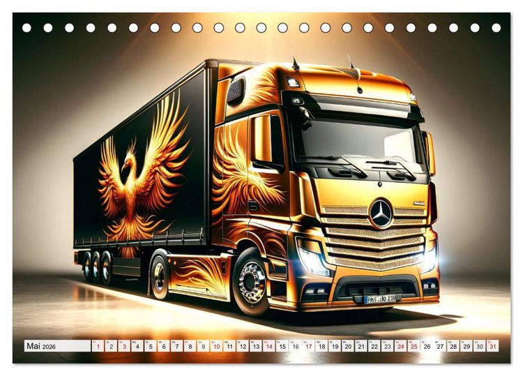 Produktbild: Faszination Truck: KI-Designs von Lack und Leistung (Tischkalender 2026 DIN A5 quer), CALVENDO Monatskalender