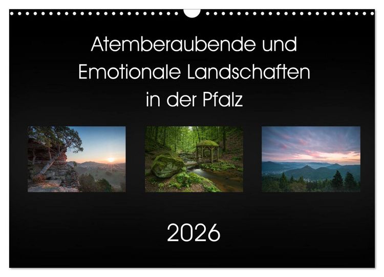 Produktbild: Atemberaubende und Emotionale Landschaften in der Pfalz (Wandkalender 2026 DIN A3 quer), CALVENDO Monatskalender