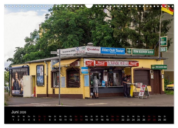 Produktbild: K&ouml;lsche Veedelskultur. B&uuml;dchen, Kioske und Trinkhallen. (Wandkalender 2026 DIN A3 quer), CALVENDO Monatskalender