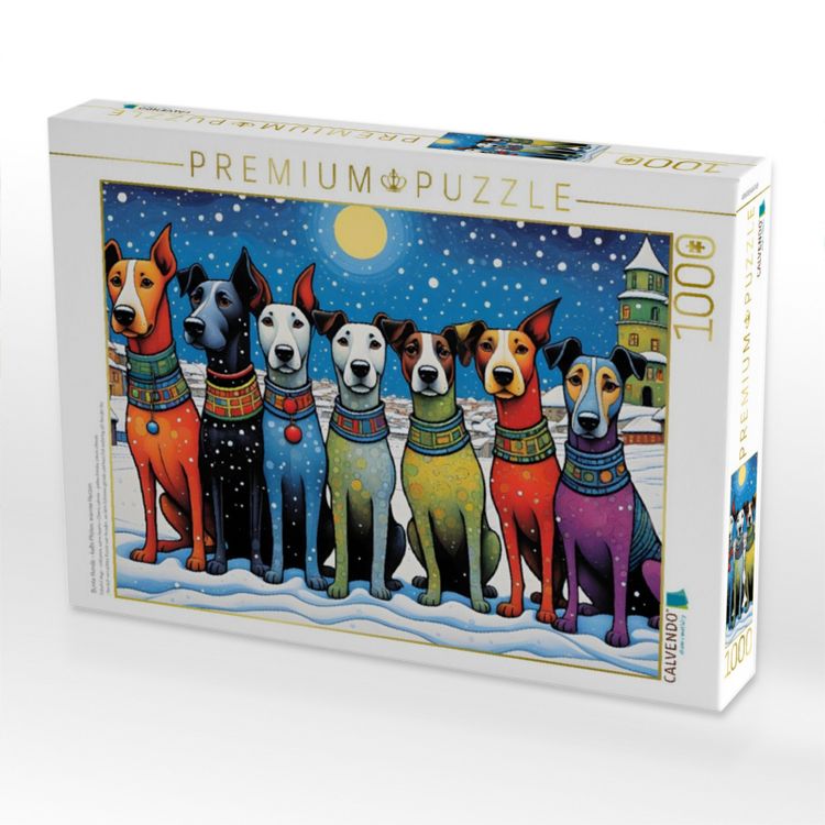 Produktbild: CALVENDO Puzzle Bunte Hunde - kalte Pfoten, warme Herzen | 1000 Teile Lege-Gr&ouml;&szlig;e 64x48cm Foto-Puzzle f&uuml;r gl&uuml;ckliche Stunden