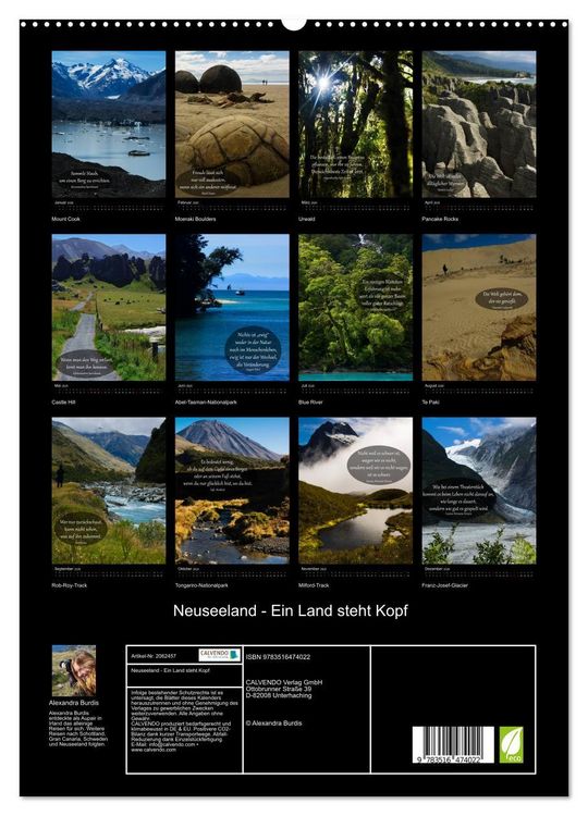 Produktbild: Neuseeland - Ein Land steht Kopf (hochwertiger Premium Wandkalender 2026 DIN A2 hoch), Kunstdruck in Hochglanz