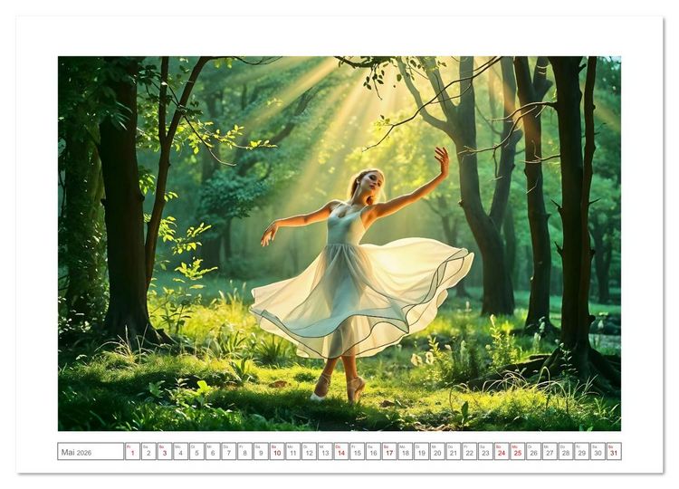 Produktbild: Fl&uuml;gel aus Licht - Ballett in der Poesie der Natur (Wandkalender 2026 DIN A3 quer), CALVENDO Monatskalender