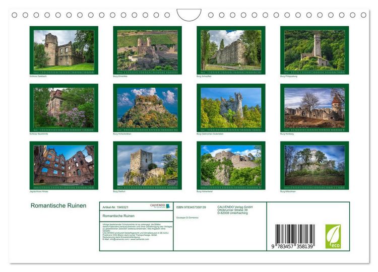 Produktbild: Romantische Ruinen (Wandkalender 2026 DIN A4 quer), CALVENDO Monatskalender