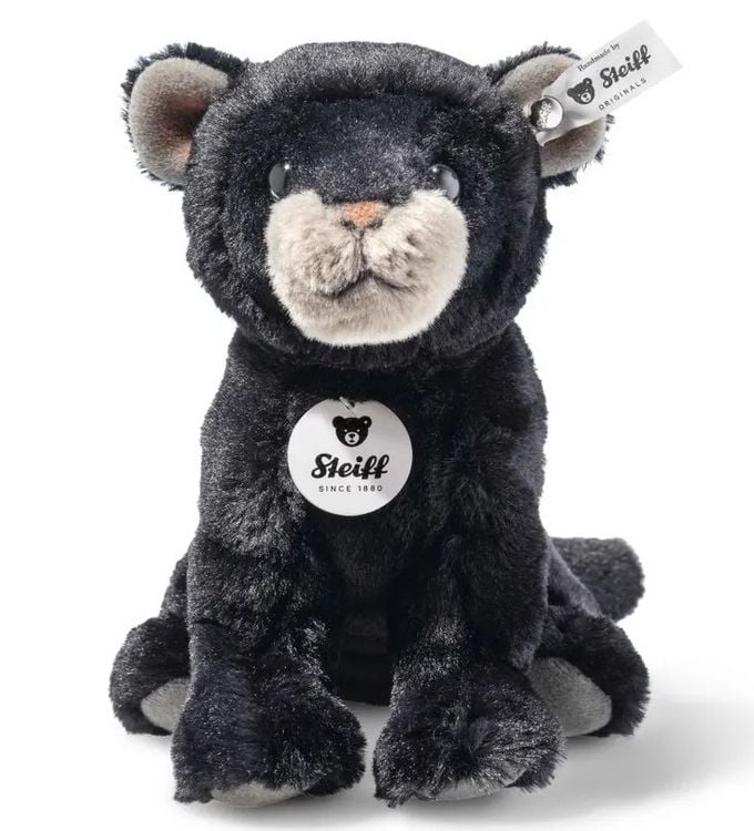Produktbild: Steiff 067938 - Taky Baby Panther, sitzend, Pl&uuml;sch, 19 cm