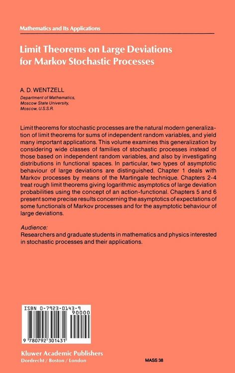 Produktbild: Limit Theorems on Large Deviations for Markov Stochastic Processes