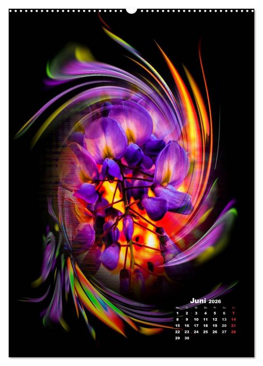 Produktbild: Bl&uuml;hende Fantasie - Digitalkunst (hochwertiger Premium Wandkalender 2026 DIN A2 hoch), Kunstdruck in Hochglanz
