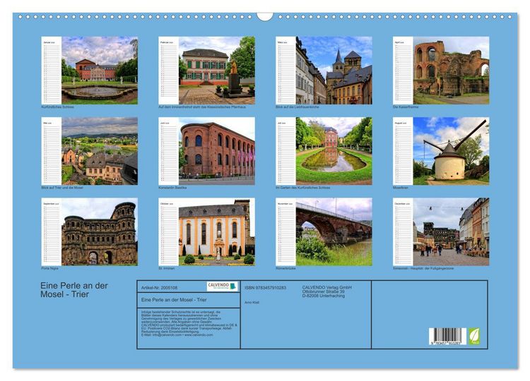 Produktbild: Eine Perle an der Mosel - Trier (Wandkalender 2026 DIN A2 quer), CALVENDO Monatskalender