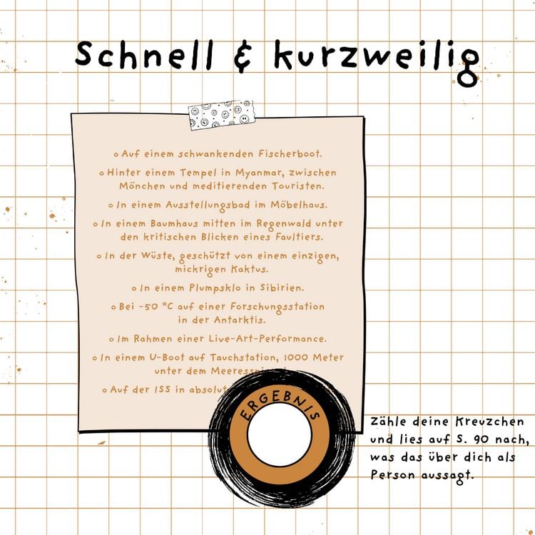 Produktbild: Charakter? Nur eine Frage des Kackwinkels! Bist du Team Schnellschei&szlig;er oder Team Sitzpinkler? Psychotests f&uuml;rs Klo