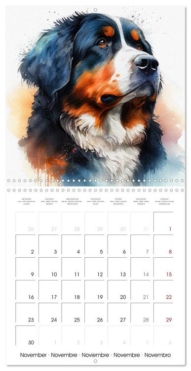 Produktbild: Dog Breeds in Watercolor (Wall Calendar 2026 12 &times; 12 Inch) CALVENDO 12 Month Wall Calendar