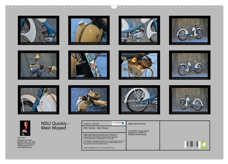 Produktbild: NSU Quickly - Mein Moped (Wandkalender 2026 DIN A2 quer), CALVENDO Monatskalender