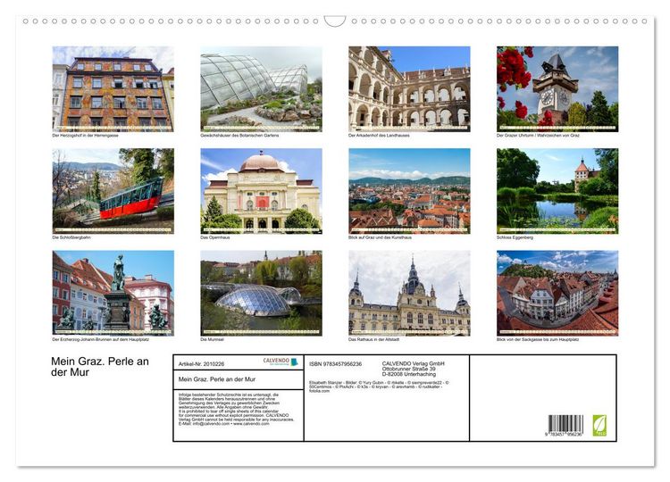 Produktbild: Mein Graz. Perle an der Mur (Wandkalender 2026 DIN A2 quer), CALVENDO Monatskalender