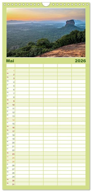 Produktbild: Familienplaner 2026 - Sri Lanka - landschaftliche Vielfalt mit 5 Spalten (Wandkalender, 21 x 45 cm) CALVENDO