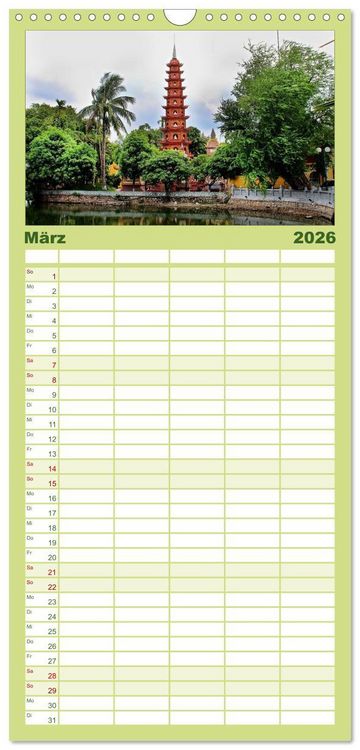 Produktbild: Familienplaner 2026 - Vietnam &ndash; Land der Kontraste 2026 mit 5 Spalten (Wandkalender, 21 x 45 cm) CALVENDO