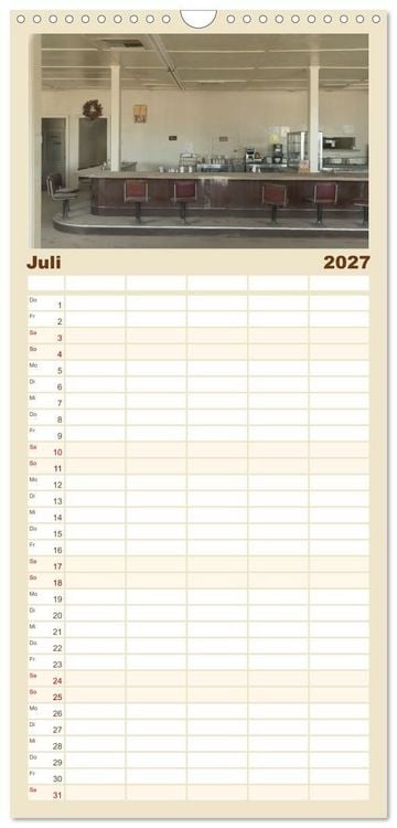 Produktbild: Familienplaner 2027 - Wo der Wind Wohnt, Amerikas Lost Places mit 5 Spalten (Wandkalender, 21 x 45 cm) CALVENDO