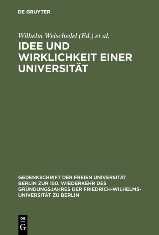 Produktbild: Idee und Wirklichkeit einer Universit&auml;t