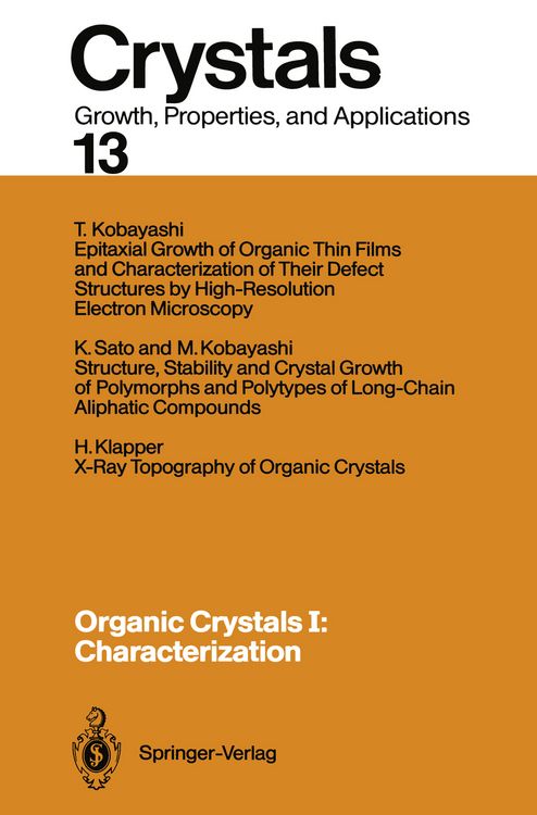 Produktbild: Organic Crystals I: Characterization