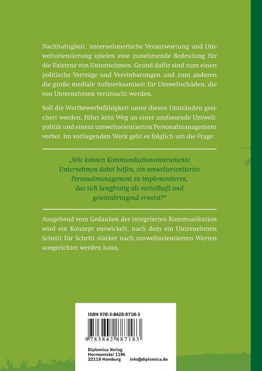 Produktbild: Getting Green: Ein Kommunikationskonzept f&uuml;r umweltorientiertes Personalmanagement