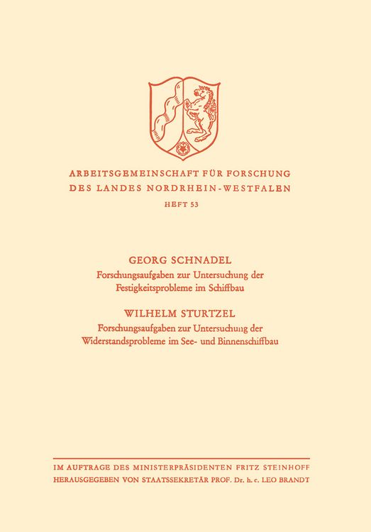 Produktbild: Forschungsaufgaben zur Untersuchung der Festigkeitsprobleme im Schiffbau. Forschungsaufgaben zur Untersuchung der Widerstandsprobleme im See- und Binnenschiffbau