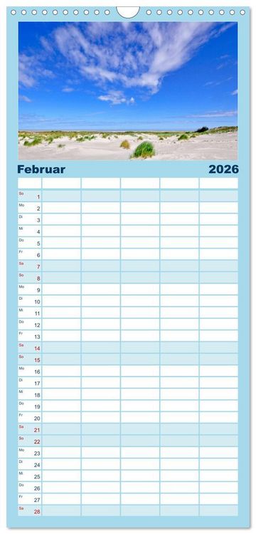 Produktbild: Familienplaner 2026 - Ostfriesische Inseln mit 5 Spalten (Wandkalender, 21 x 45 cm) CALVENDO