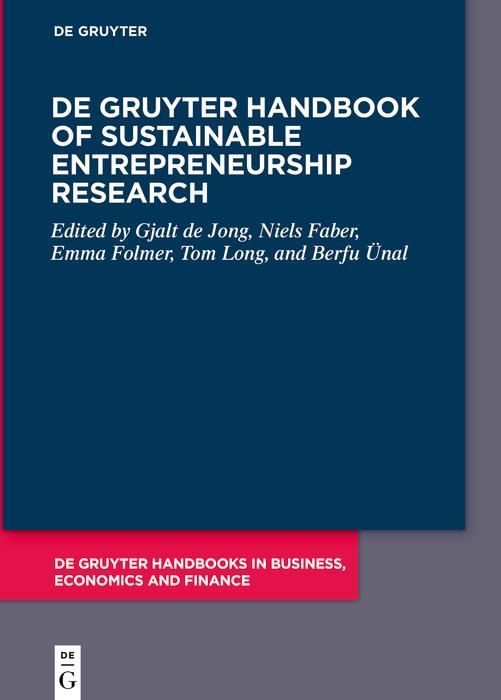 Produktbild: De Gruyter Handbook of Sustainable Entrepreneurship Research