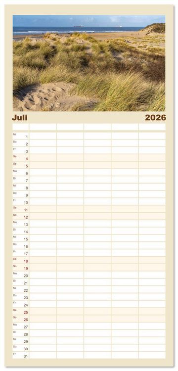 Produktbild: Familienplaner 2026 - Die ganze Vielfalt der Niederlande mit 5 Spalten (Wandkalender, 21 x 45 cm) CALVENDO