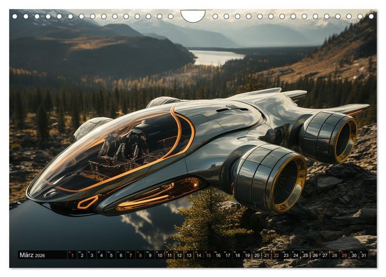 Produktbild: Futuristische Flieger (Wandkalender 2026 DIN A4 quer), CALVENDO Monatskalender