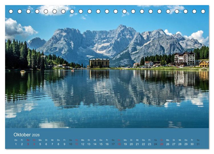 Produktbild: Dolomiten - Bezaubernde Giganten (Tischkalender 2026 DIN A5 quer), CALVENDO Monatskalender