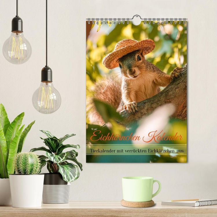 Produktbild: Eichh&ouml;rnchen Kalender - Tierkalender mit verr&uuml;ckten Eichk&auml;tzchen (Wandkalender 2026 DIN A4 hoch), CALVENDO Monatskalender