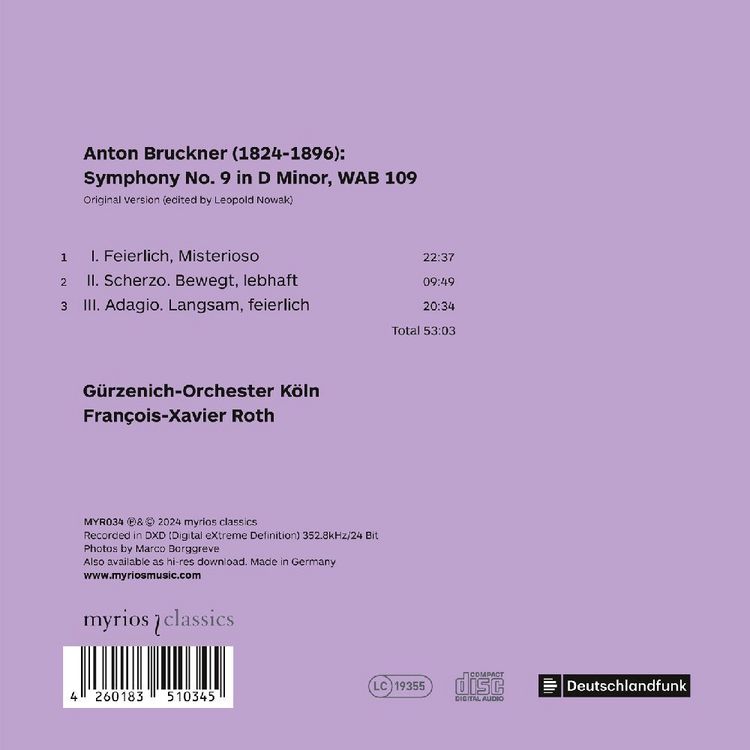 Produktbild: Roth, F: Sinfonie Nr. 9,WAB 109 (edit. Originalversion)