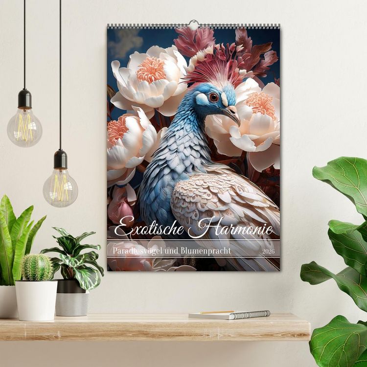 Produktbild: Exotische Harmonie - Paradiesv&ouml;gel und Blumenpracht (Wandkalender 2026 DIN A2 hoch), CALVENDO Monatskalender