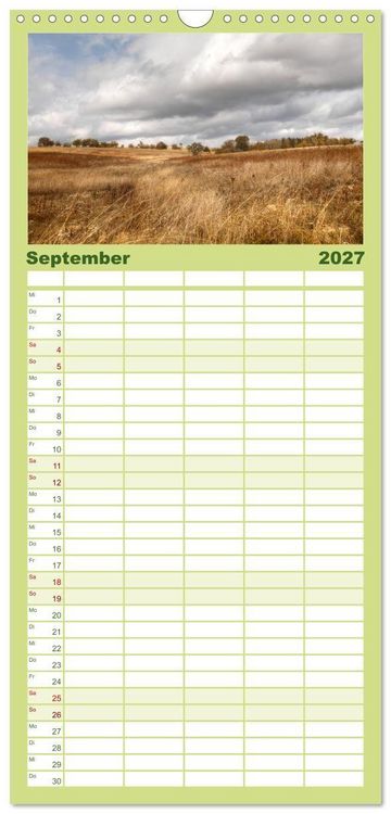 Produktbild: Familienplaner 2027 - Farbenfrohe Heimat mit 5 Spalten (Wandkalender, 21 x 45 cm) CALVENDO