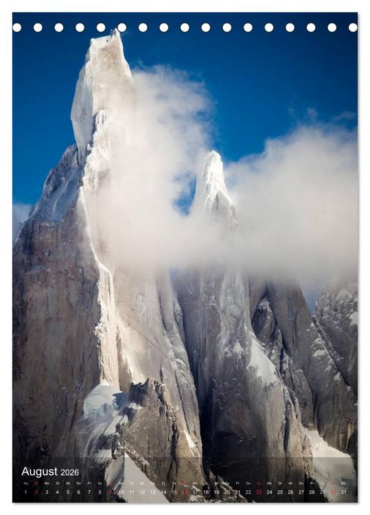 Produktbild: Magische Berge Patagoniens: Cerro Torre (Tischkalender 2026 DIN A5 hoch), CALVENDO Monatskalender