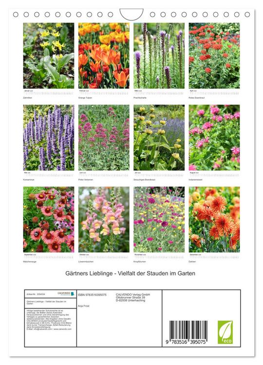 Produktbild: G&auml;rtners Lieblinge - Vielfalt der Stauden im Garten (Wandkalender 2026 DIN A4 hoch), CALVENDO Monatskalender