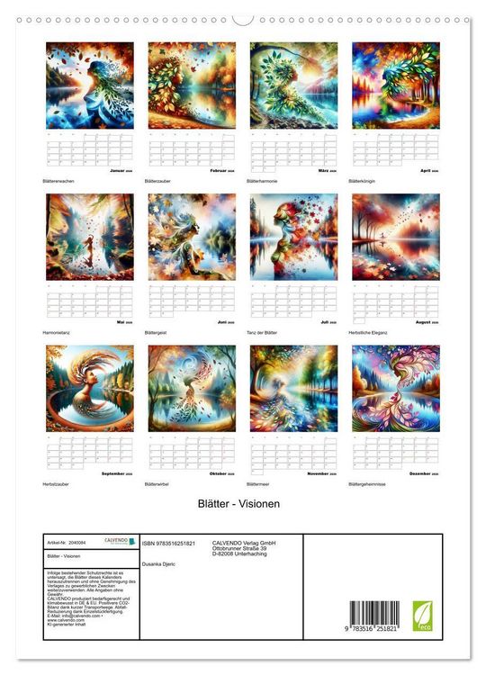 Produktbild: Bl&auml;tter - Visionen (hochwertiger Premium Wandkalender 2026 DIN A2 hoch), Kunstdruck in Hochglanz