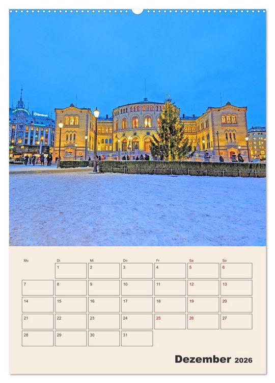 Produktbild: Winterliches Oslo - Terminplaner (hochwertiger Premium Wandkalender 2026 DIN A2 hoch), Kunstdruck in Hochglanz