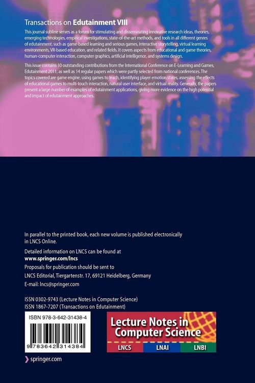 Produktbild: Transactions on Edutainment VIII