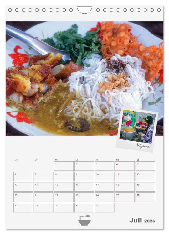 Produktbild: Street Food - K&uuml;chenplaner (Wandkalender 2026 DIN A4 hoch), CALVENDO Monatskalender