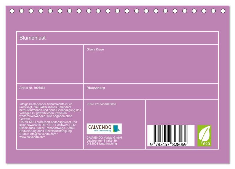 Produktbild: Blumenlust (Tischkalender 2026 DIN A5 quer), CALVENDO Monatskalender